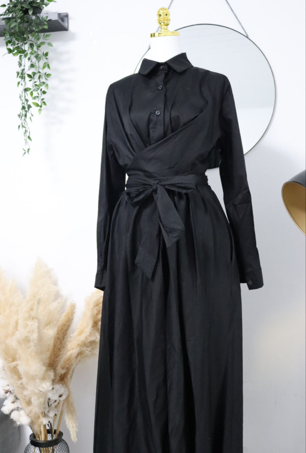 Damen Hemdkleid mit bindung und mit Taschen