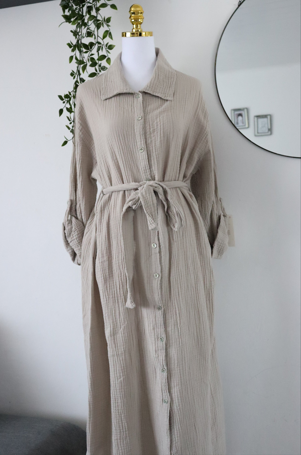 Damen Musselin- Blusenkleid