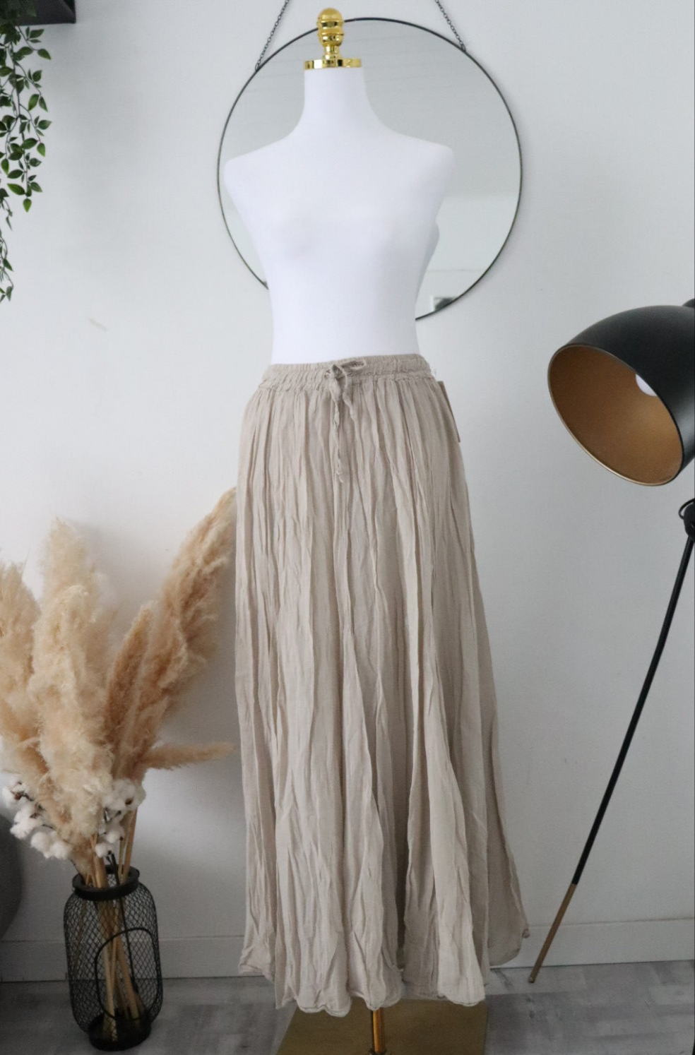 Damen Rock mit Innenfutter in Crinkle-Look