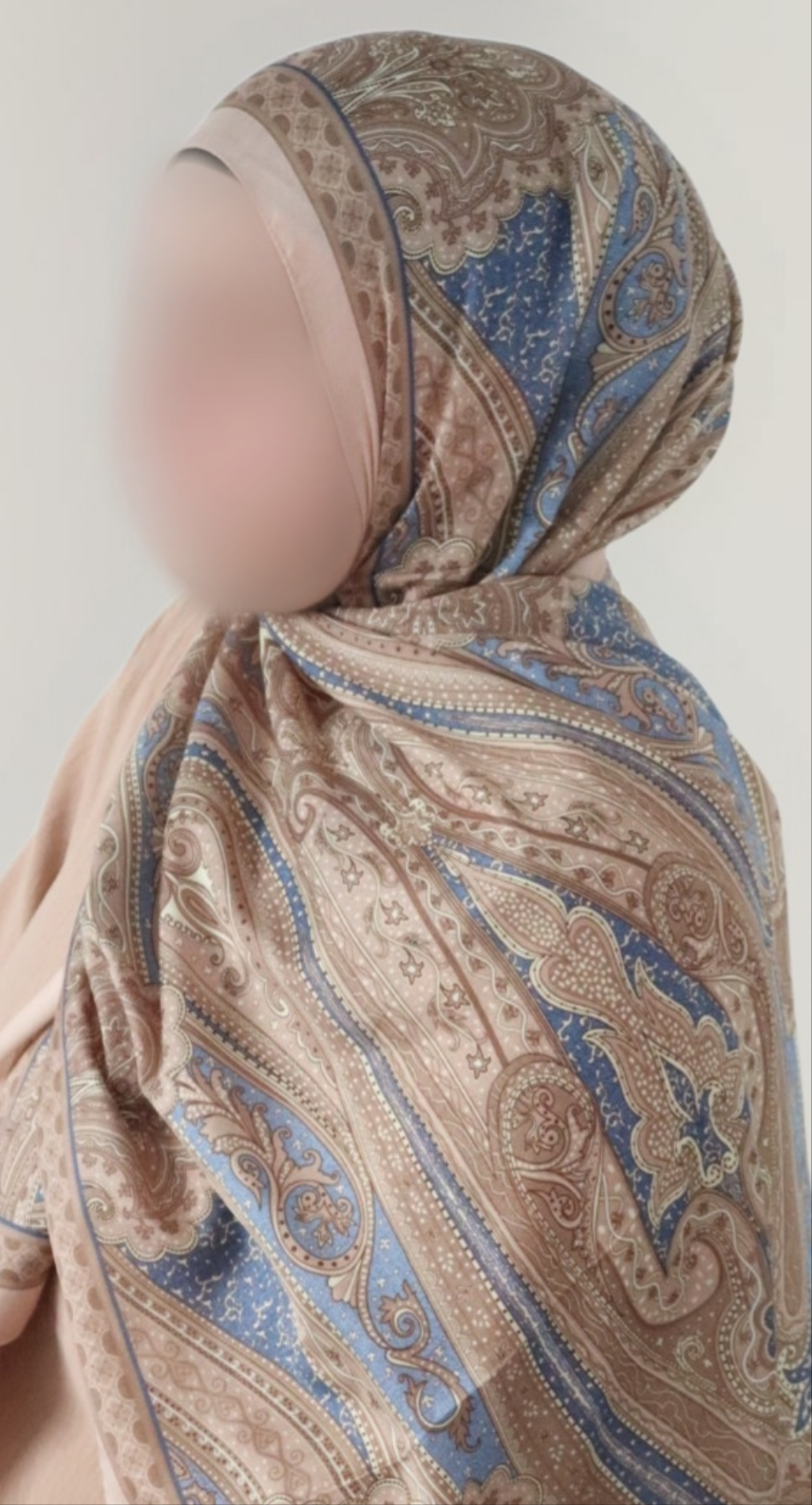 FRESIA-Scarf, Retro-Hijab Schal aus Seidenstoff/Baumwolle