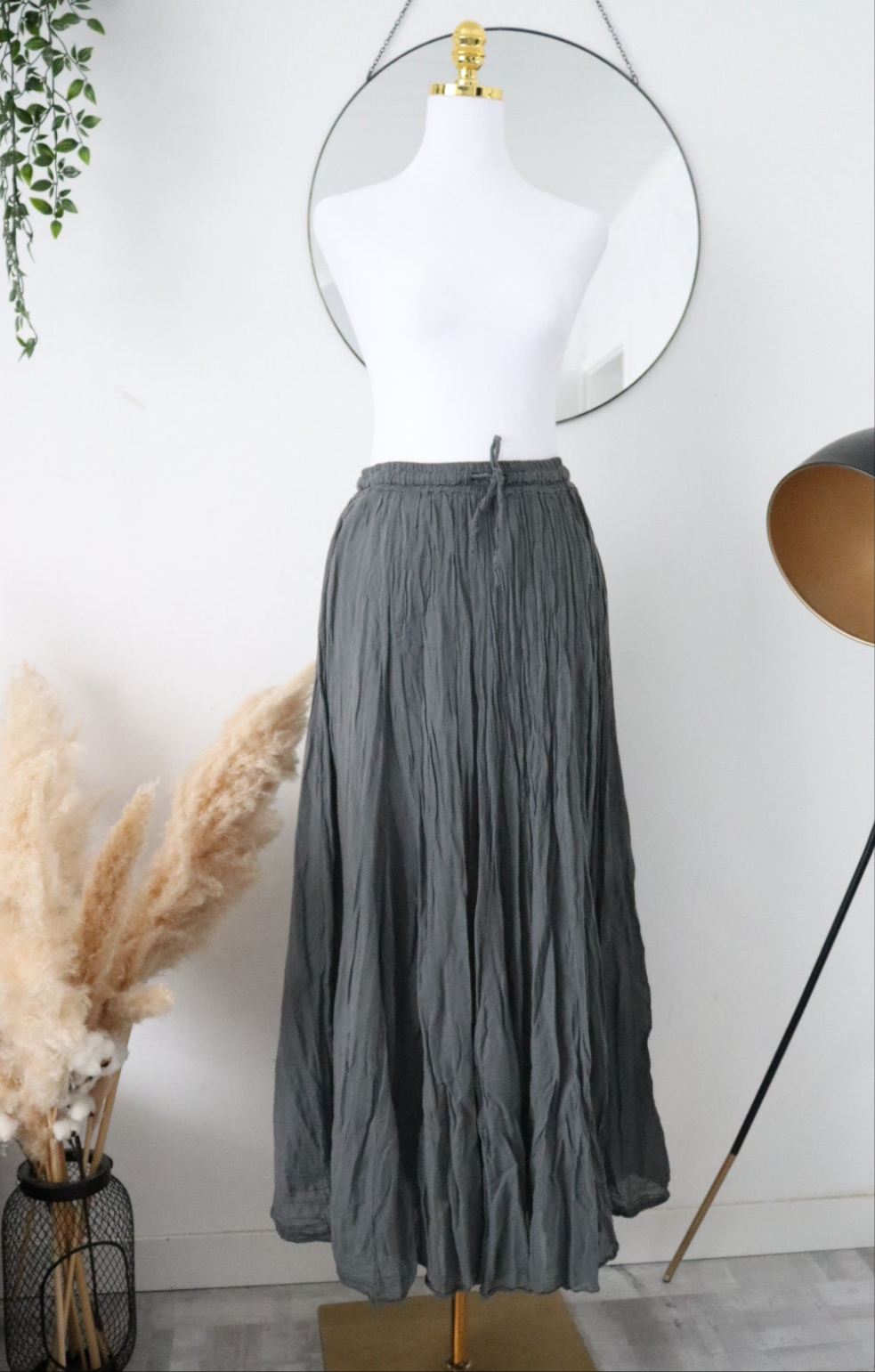 Damen Rock mit Innenfutter in Crinkle-Look