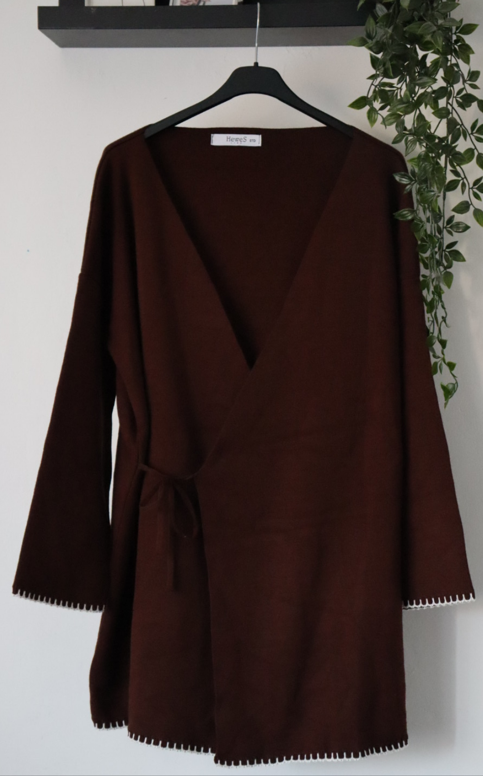 Damen Zweiteiler, Strick Oberteil/Hose Set mit Seitenbindung