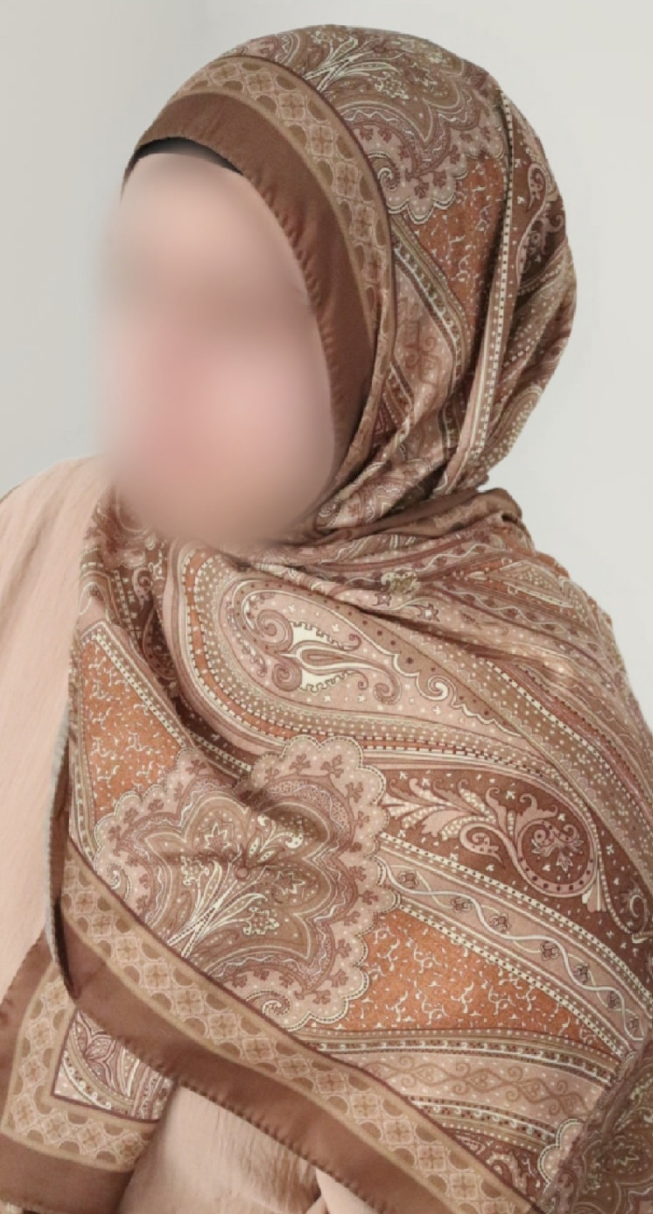 FRESIA-Scarf, Retro-Hijab Schal aus Seidenstoff/Baumwolle