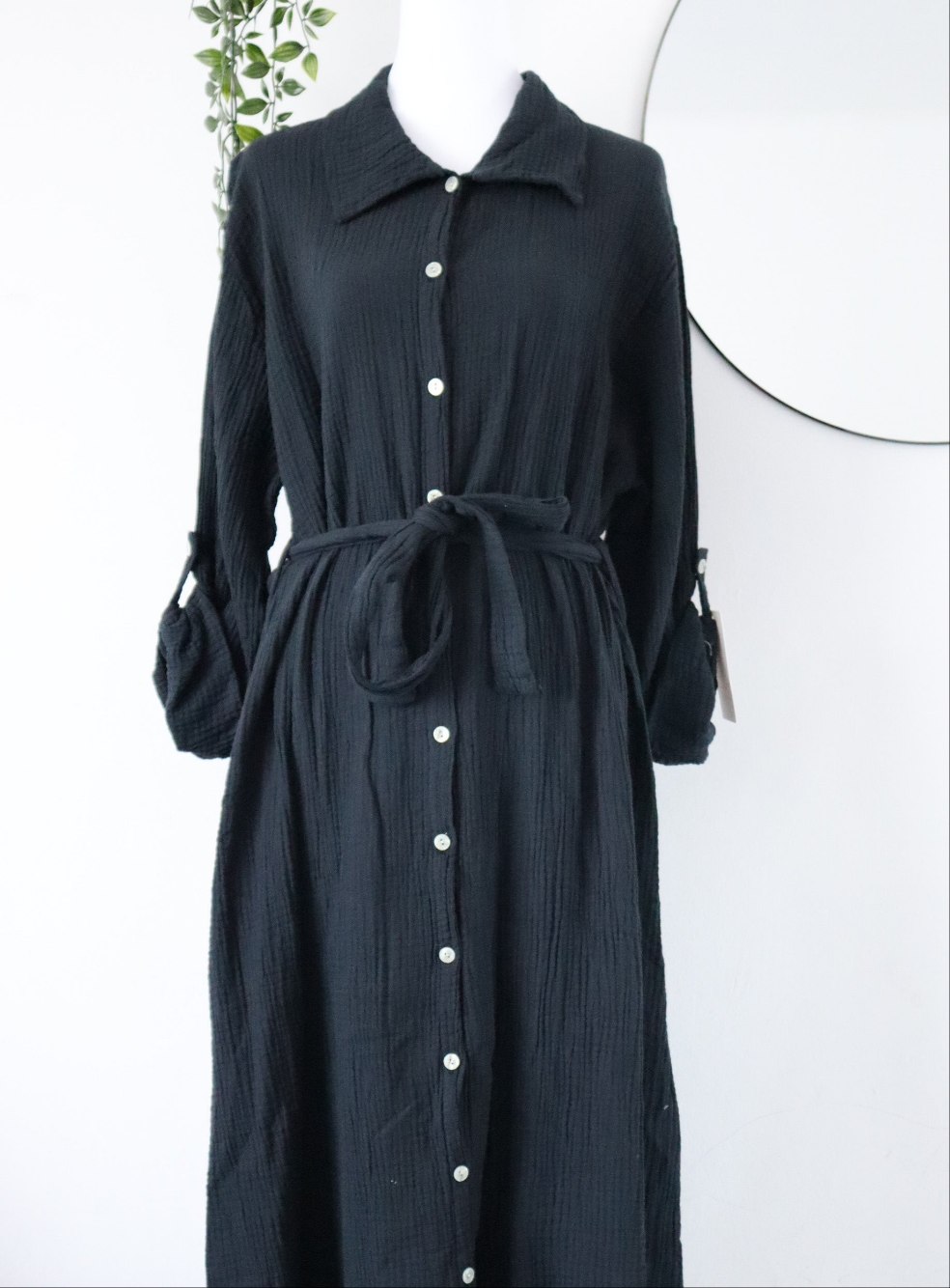 Damen Musselin- Blusenkleid