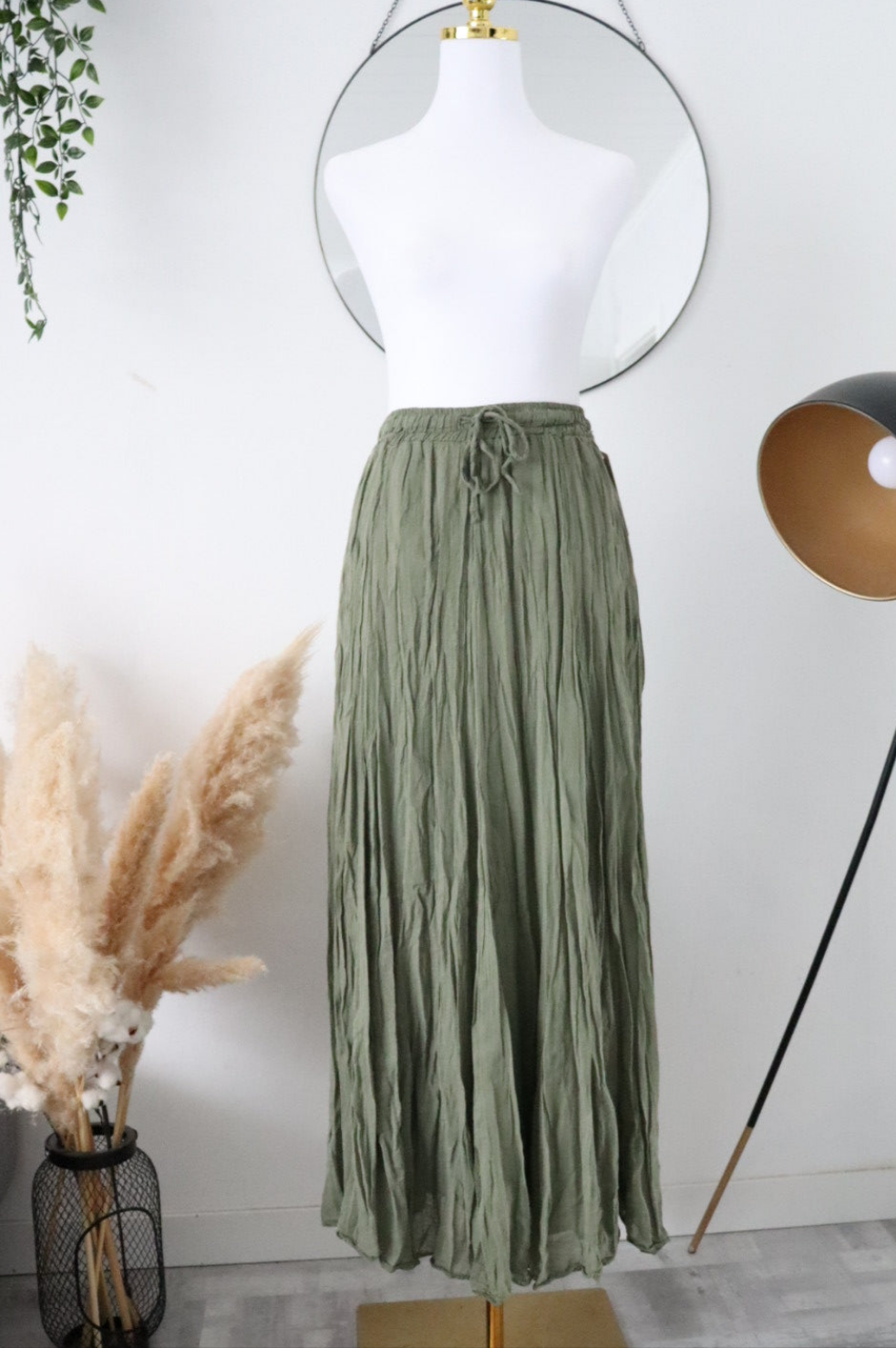 Damen Rock mit Innenfutter in Crinkle-Look