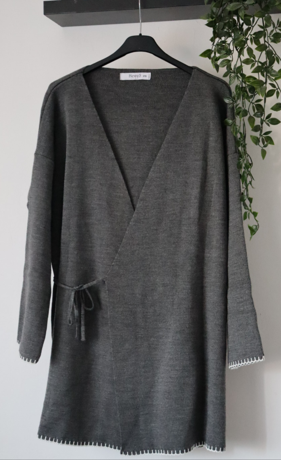 Damen Zweiteiler, Strick Oberteil/Hose Set mit Seitenbindung