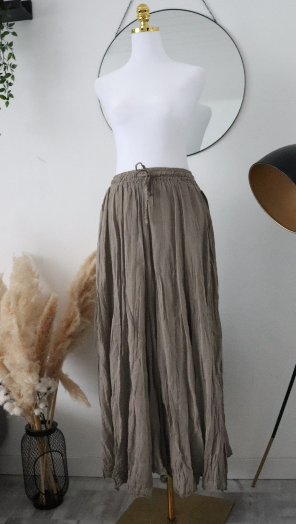 Damen Rock mit Innenfutter in Crinkle-Look