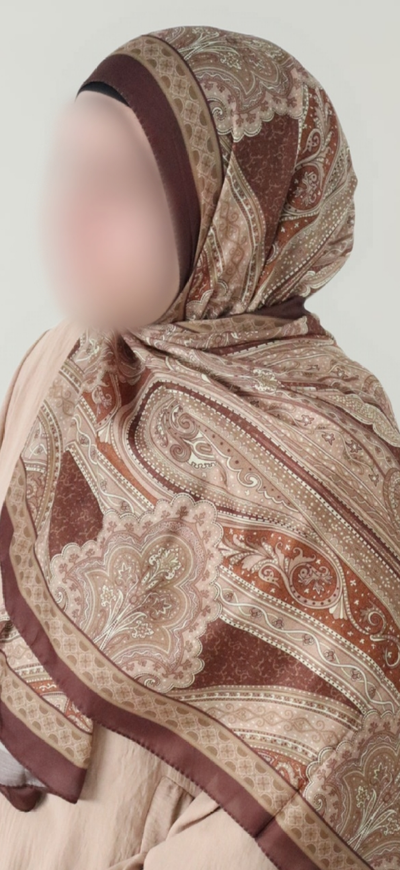 FRESIA-Scarf, Retro-Hijab Schal aus Seidenstoff/Baumwolle