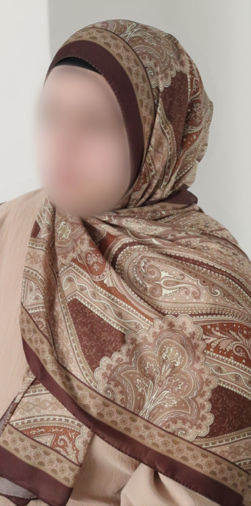 FRESIA-Scarf, Retro-Hijab Schal aus Seidenstoff/Baumwolle