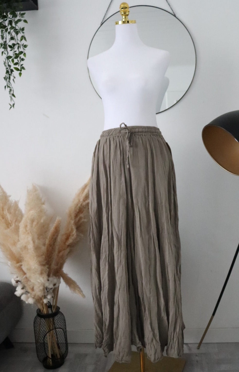 Damen Rock mit Innenfutter in Crinkle-Look