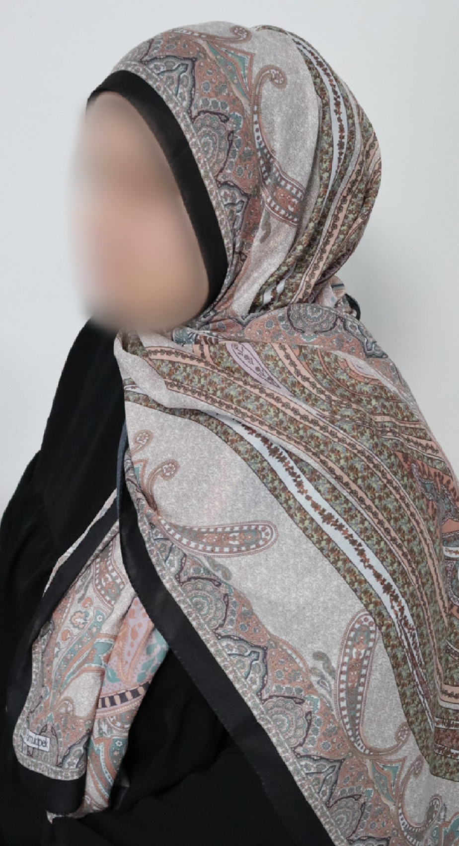 FRESIA-Scarf, Retro-Hijab Schal aus Seidenstoff/Baumwolle