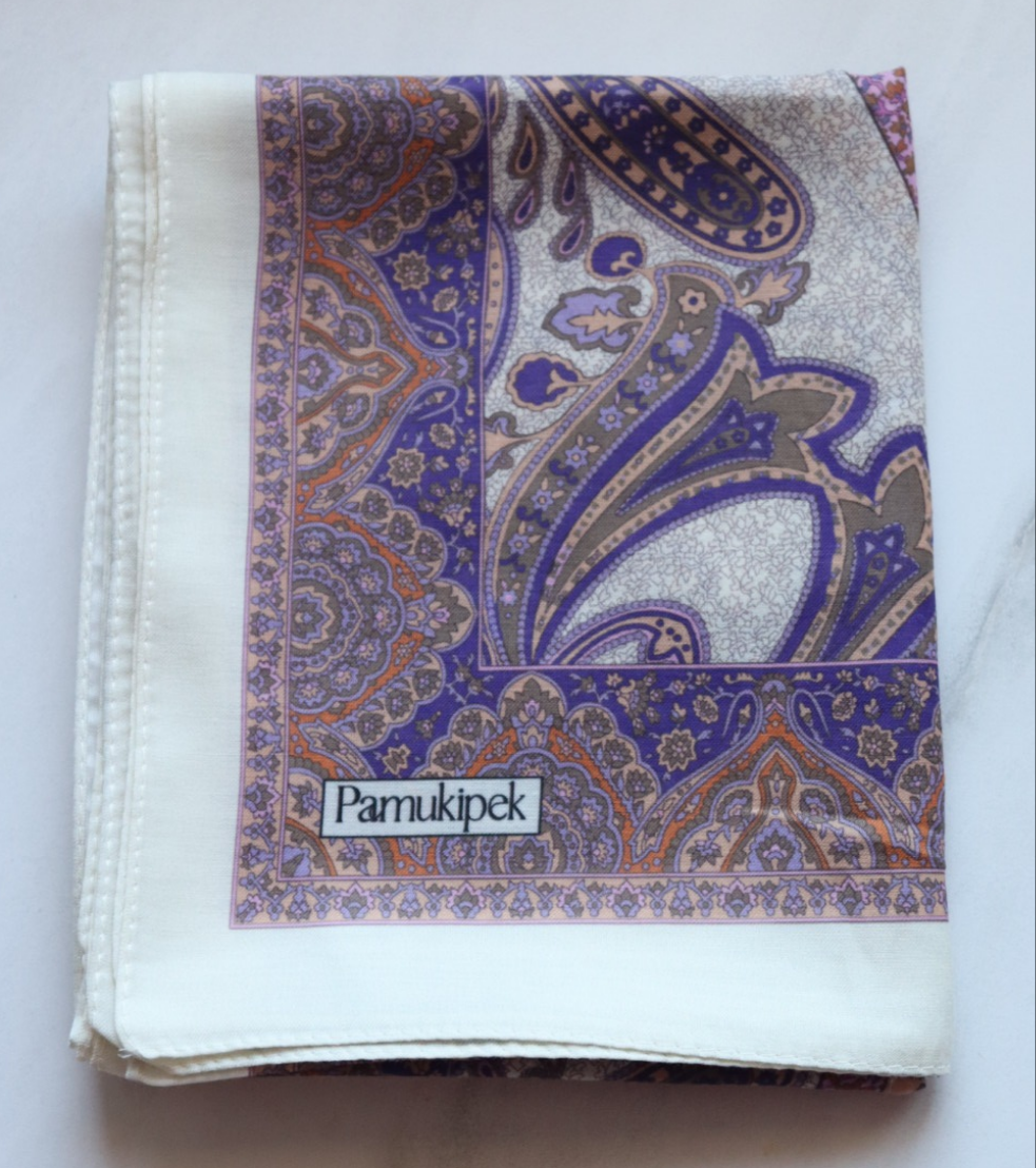 FRESIA-Scarf, Retro-Hijab Schal aus Seidenstoff/Baumwolle