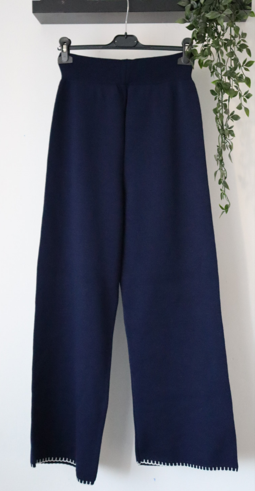 Damen Zweiteiler, Strick Oberteil/Hose Set mit Seitenbindung