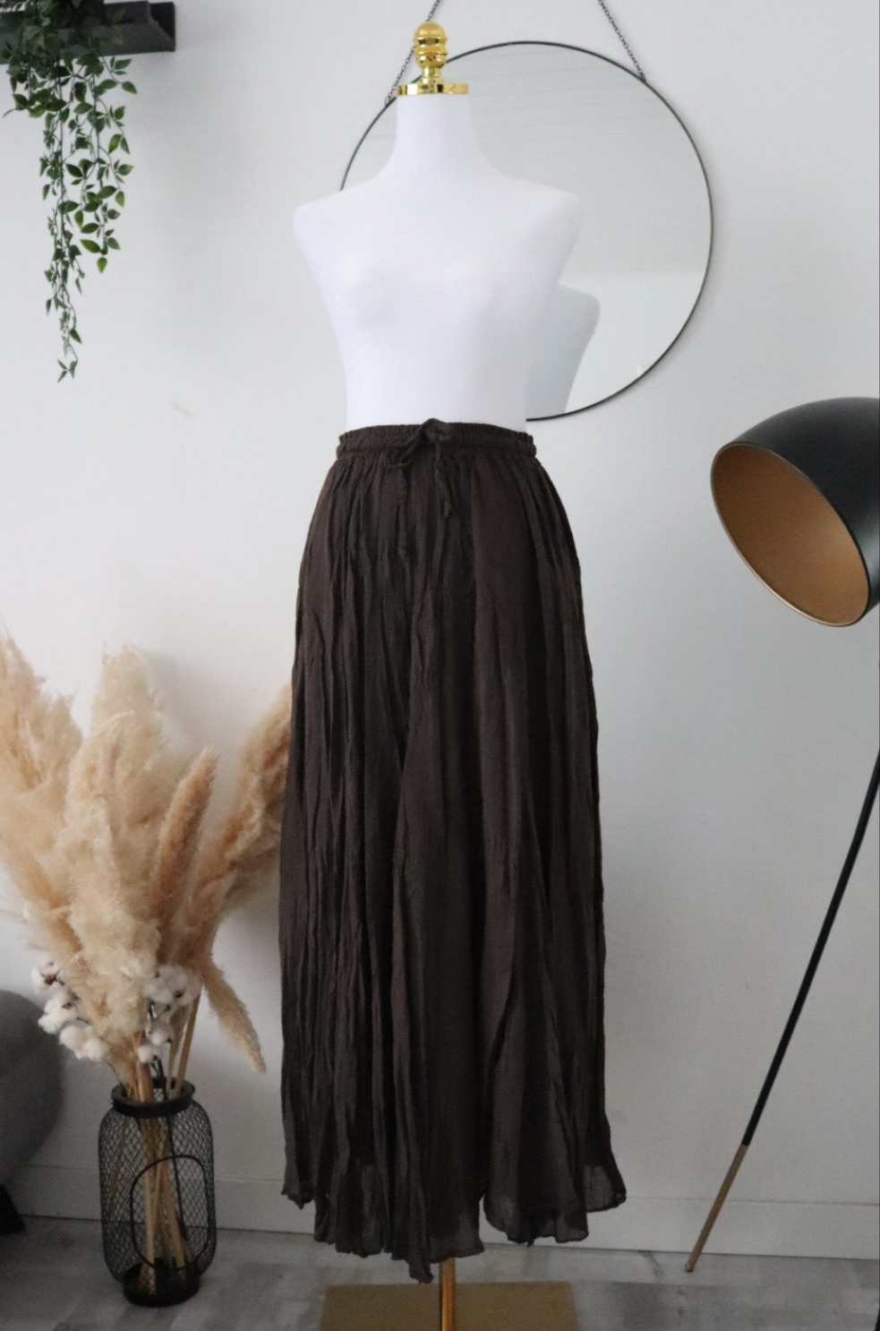 Damen Rock mit Innenfutter in Crinkle-Look