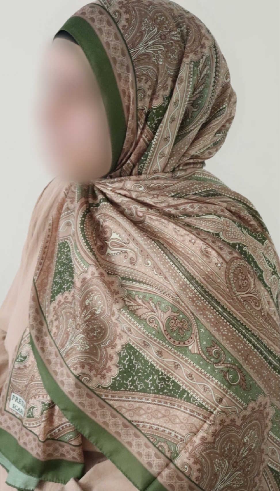 FRESIA-Scarf, Retro-Hijab Schal aus Seidenstoff/Baumwolle