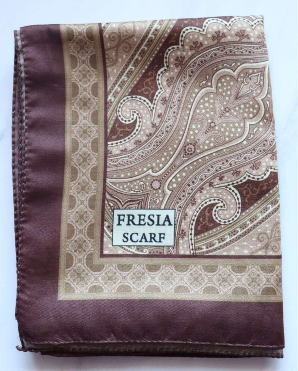 FRESIA-Scarf, Retro-Hijab Schal aus Seidenstoff/Baumwolle