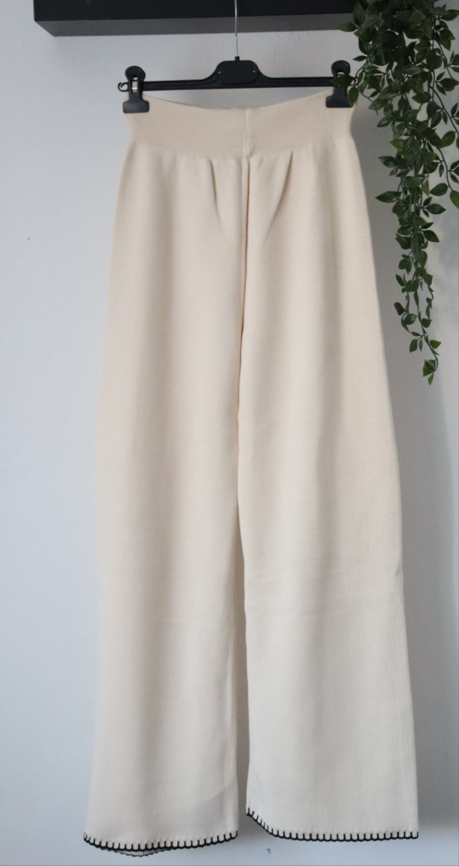 Damen Zweiteiler, Strick Oberteil/Hose Set mit Seitenbindung