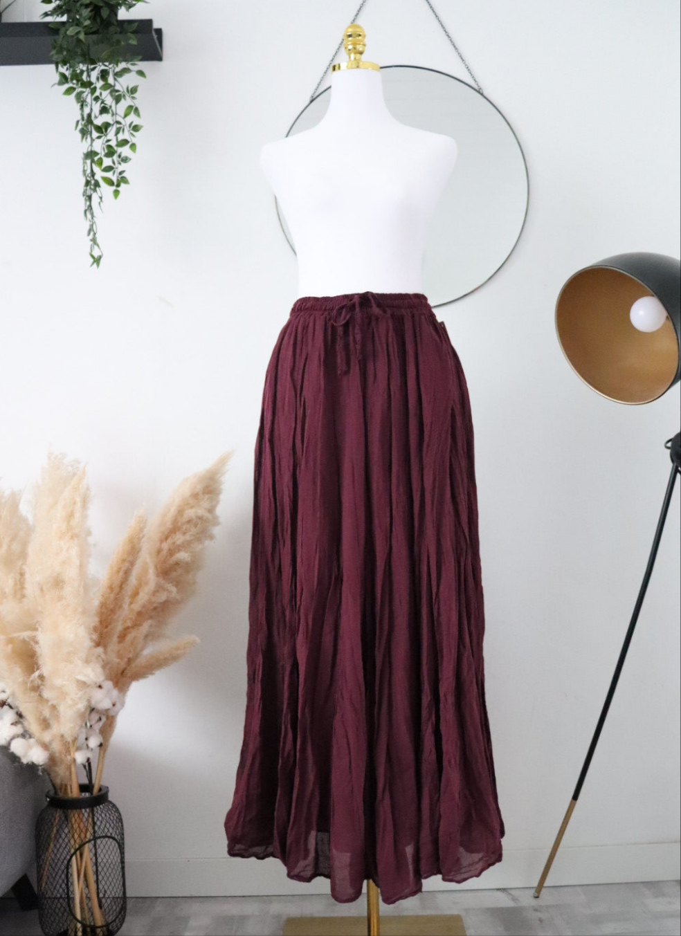 Damen Rock mit Innenfutter in Crinkle-Look