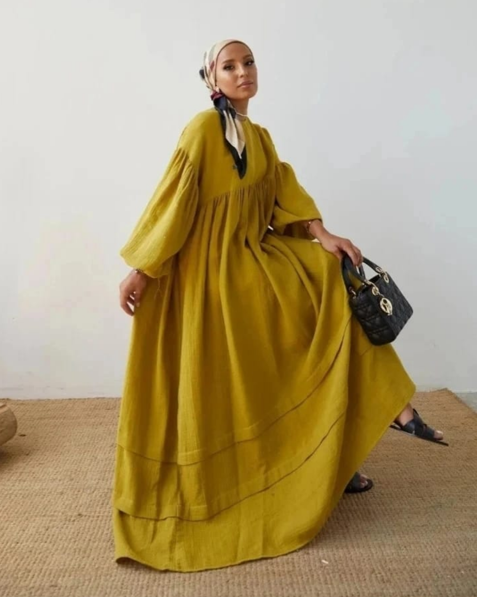 Damen Kleid aus Musselin-Stoff