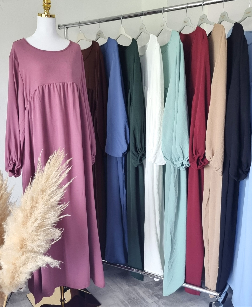 Damen Abaya-Kleid mit Ballonärmeln