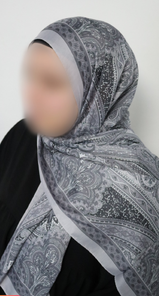 FRESIA-Scarf, Retro-Hijab Schal aus Seidenstoff/Baumwolle