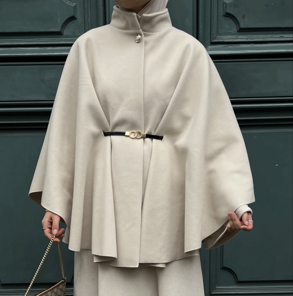 Damen Cape mit Gürtel