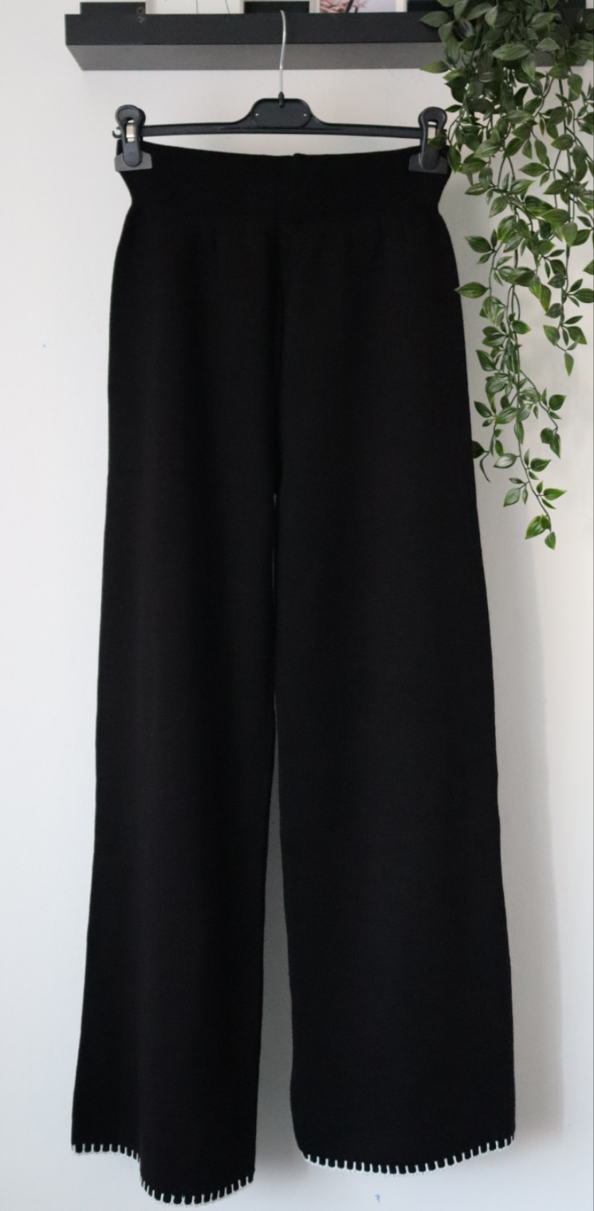Damen Zweiteiler, Strick Oberteil/Hose Set mit Seitenbindung