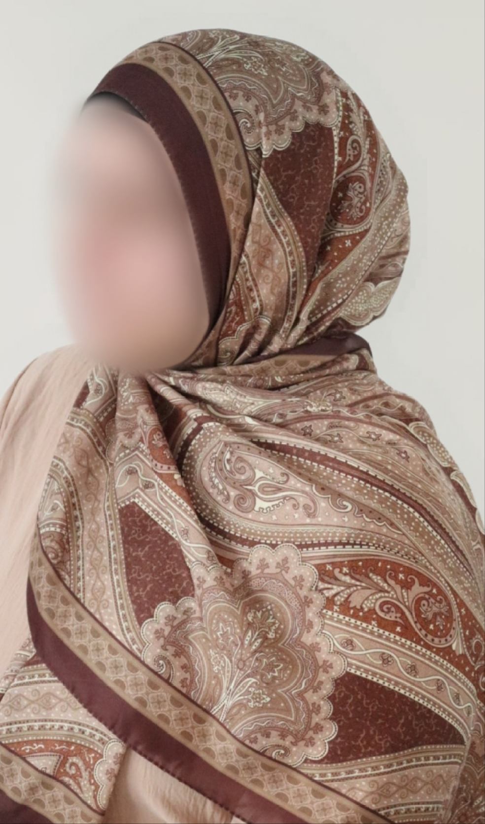 FRESIA-Scarf, Retro-Hijab Schal aus Seidenstoff/Baumwolle