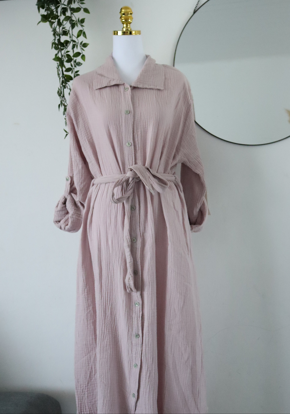 Damen Musselin- Blusenkleid