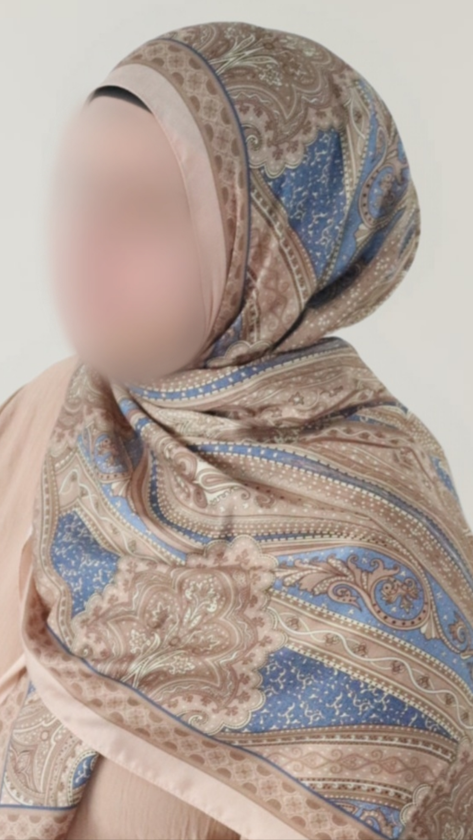 FRESIA-Scarf, Retro-Hijab Schal aus Seidenstoff/Baumwolle
