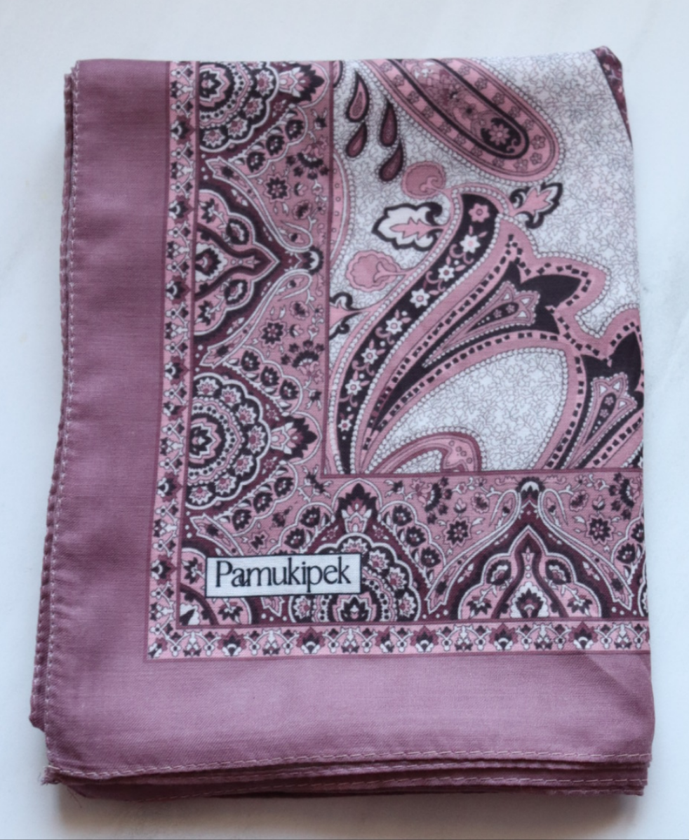 FRESIA-Scarf, Retro-Hijab Schal Seidenstoff/Baumwolle