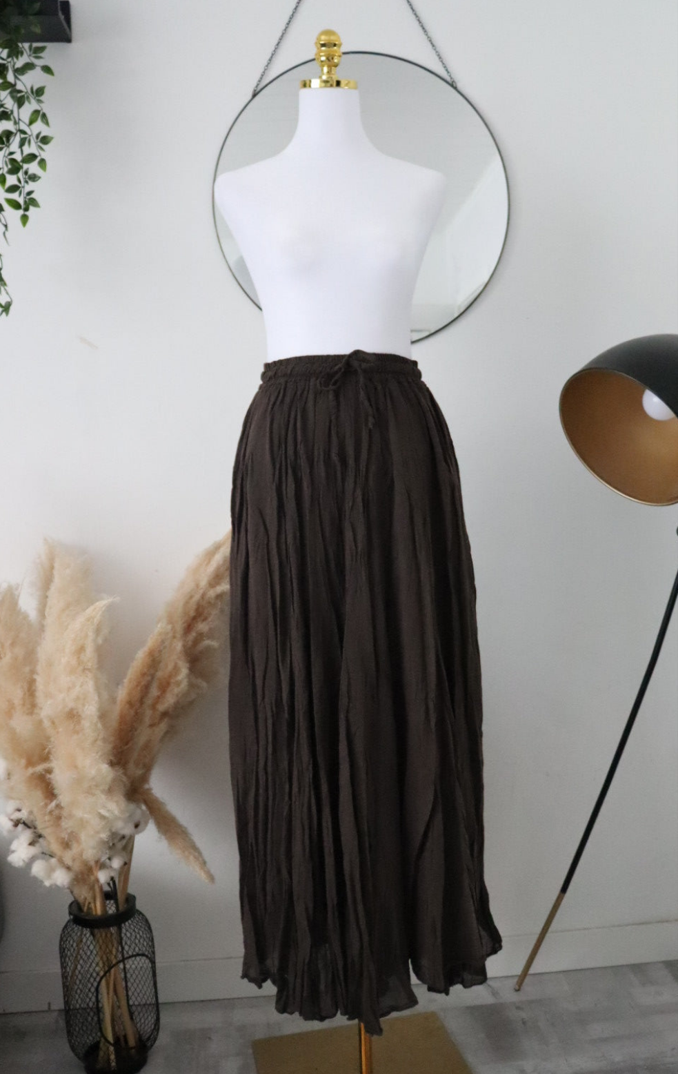 Damen Rock mit Innenfutter in Crinkle-Look