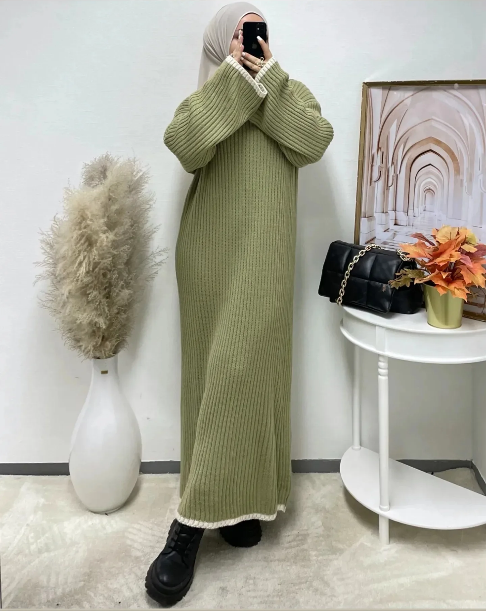 Damen Strickkleid mit weiten Ärmeln