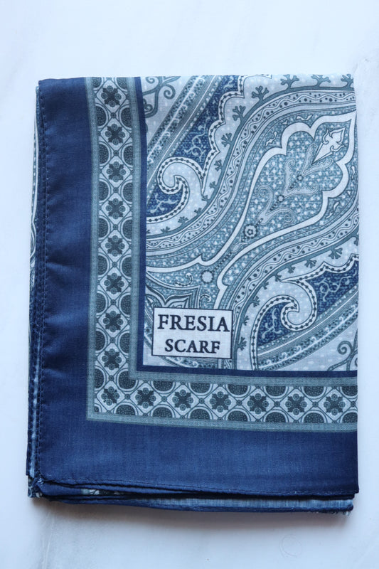 FRESIA-Scarf, Retro-Hijab Schal aus Seidenstoff/Baumwolle