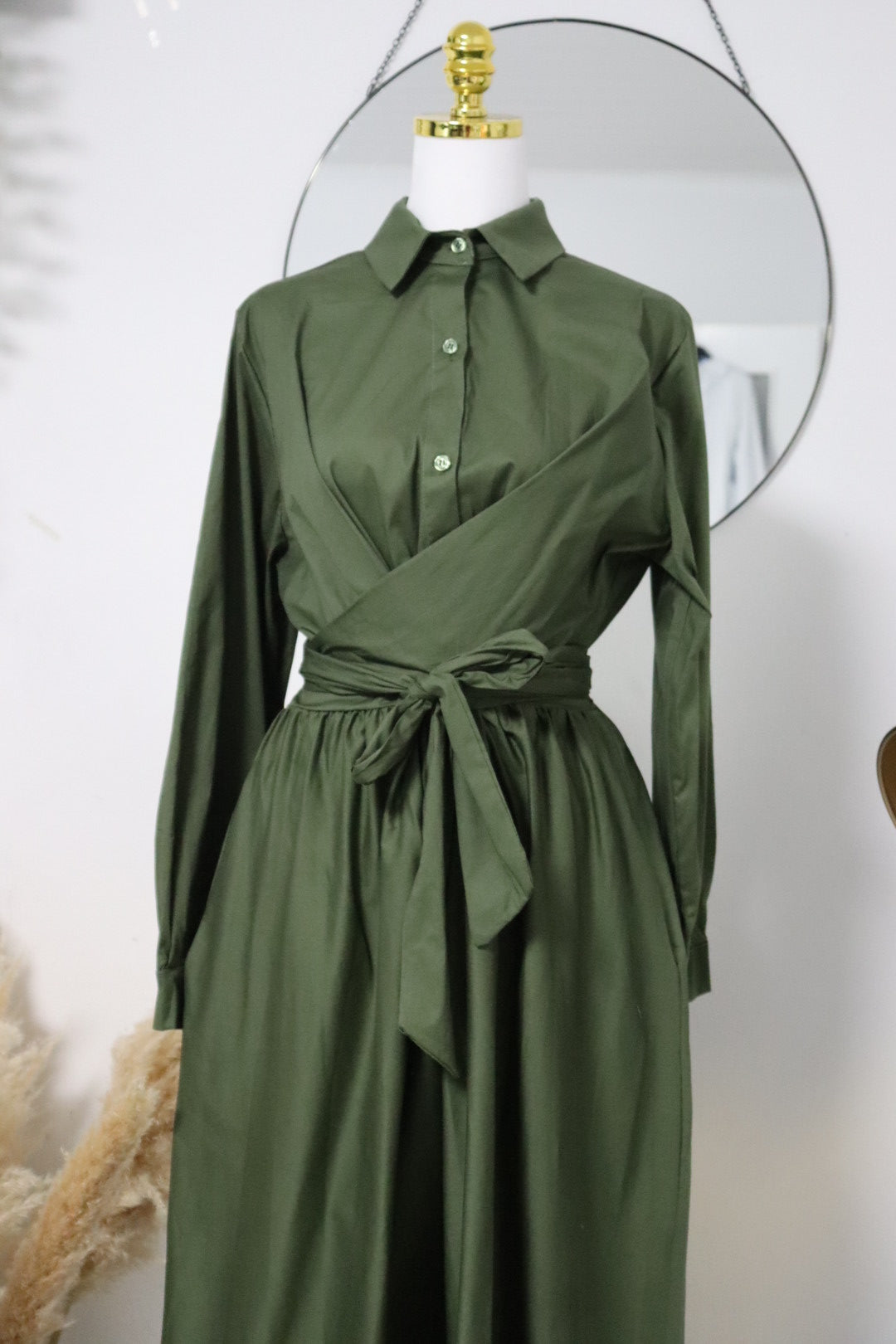 Damen Hemdkleid mit bindung und mit Taschen