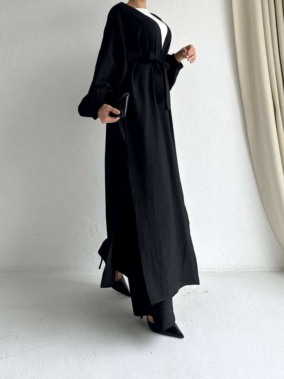Damen lange Tunika/Hose Set mit Gürtel