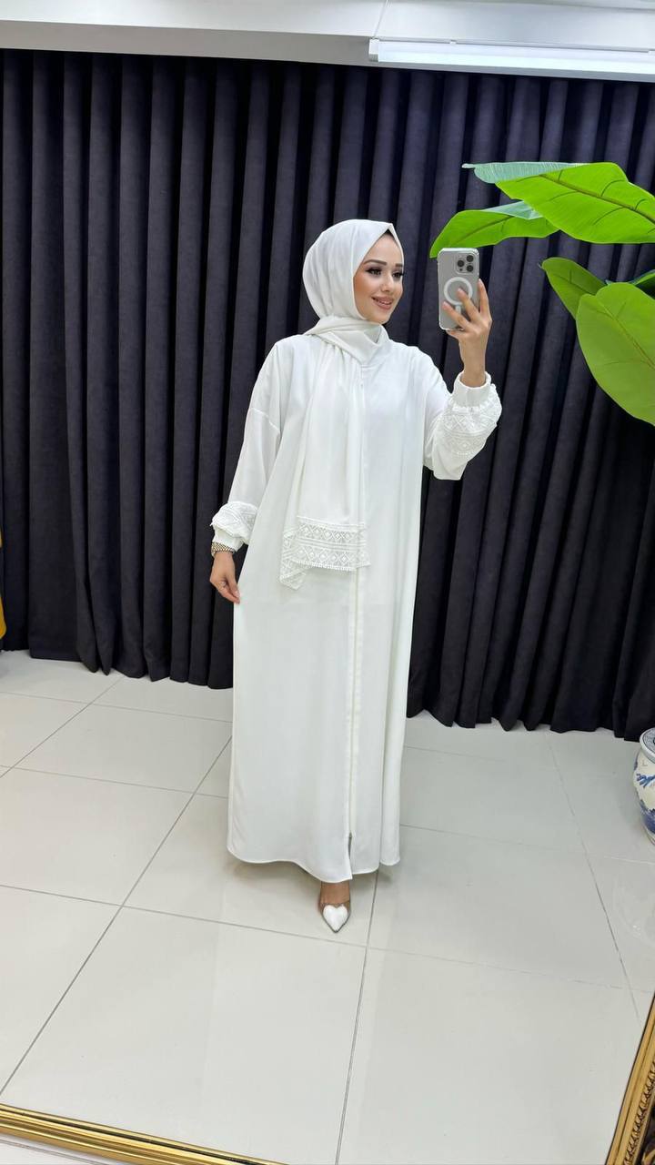 Damen Gebetskleid/Umrahkleid mit integriertem Hijab-Schal