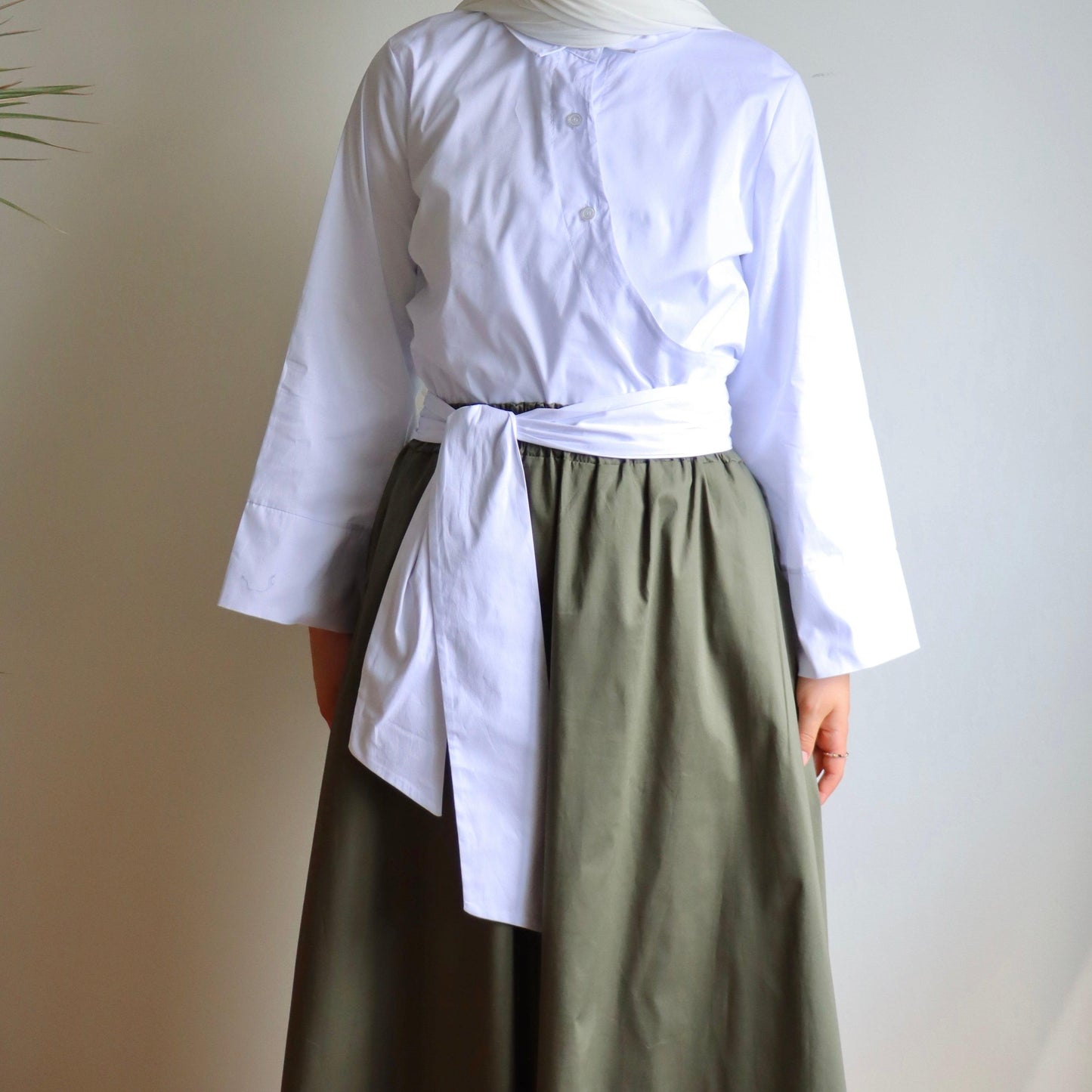 Damen Blusenhemd mit bindung aus 100% Baumwolle