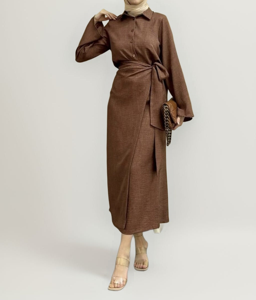 Hijab-Kleid mit seitlichen bindungen