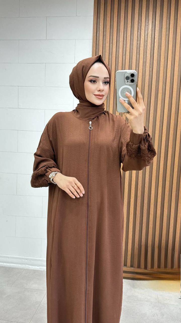 Damen Gebetskleid/Umrahkleid mit integriertem Hijab-Schal