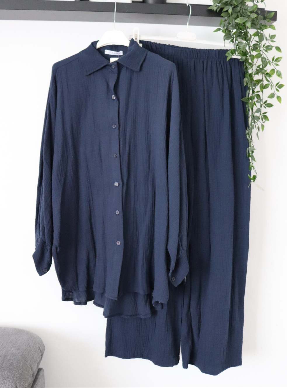 Zweiteiler Oberteil/Hose Set aus Musselin-Stoff