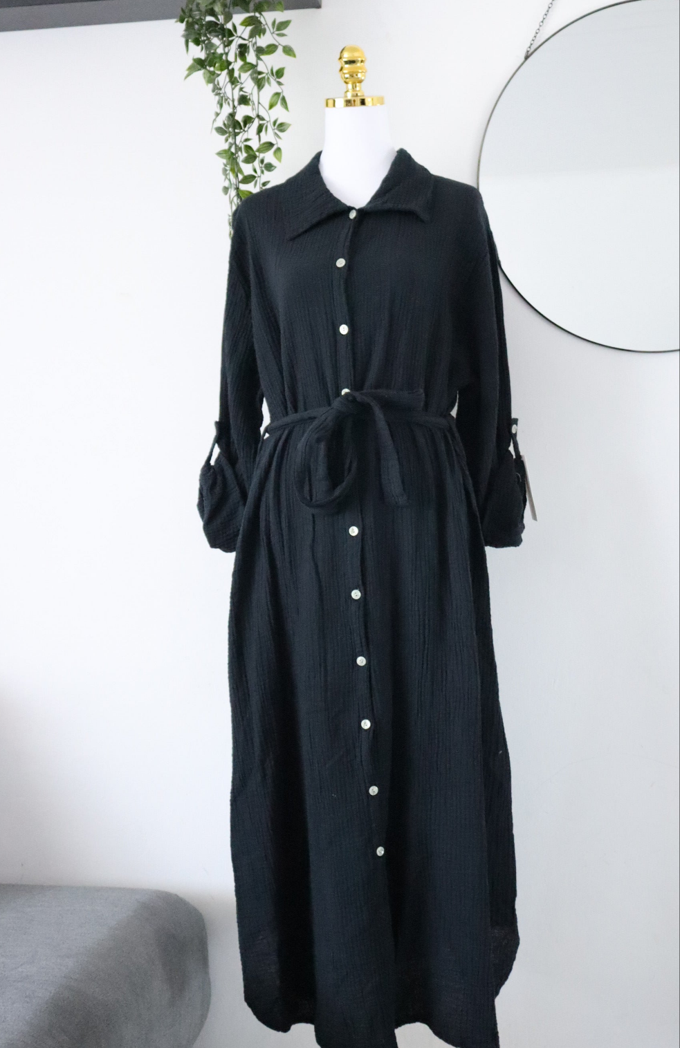 Damen Musselin- Blusenkleid