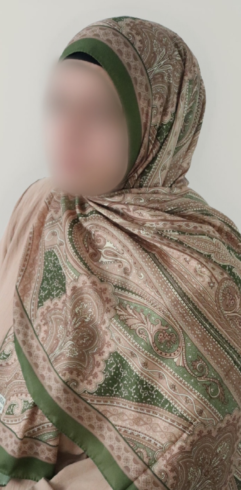 FRESIA-Scarf, Retro-Hijab Schal aus Seidenstoff/Baumwolle