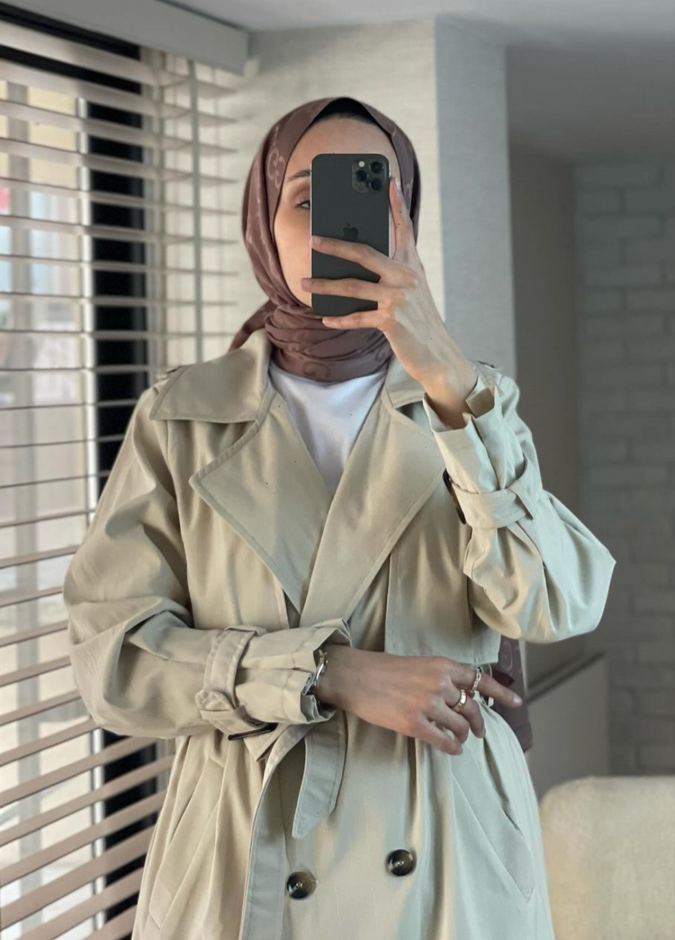 Damen dünn gestreifter Trenchcoat