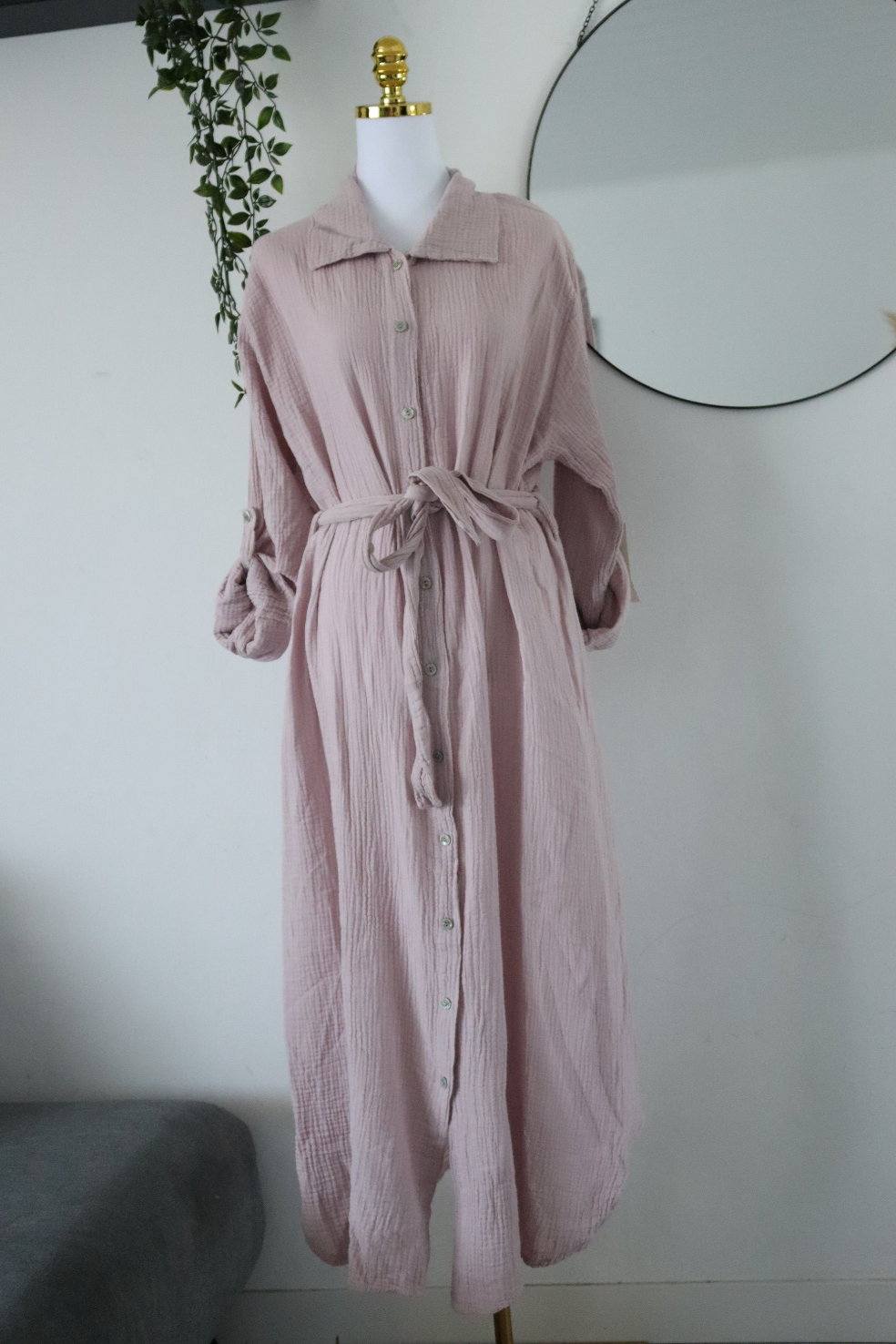 Damen Musselin- Blusenkleid