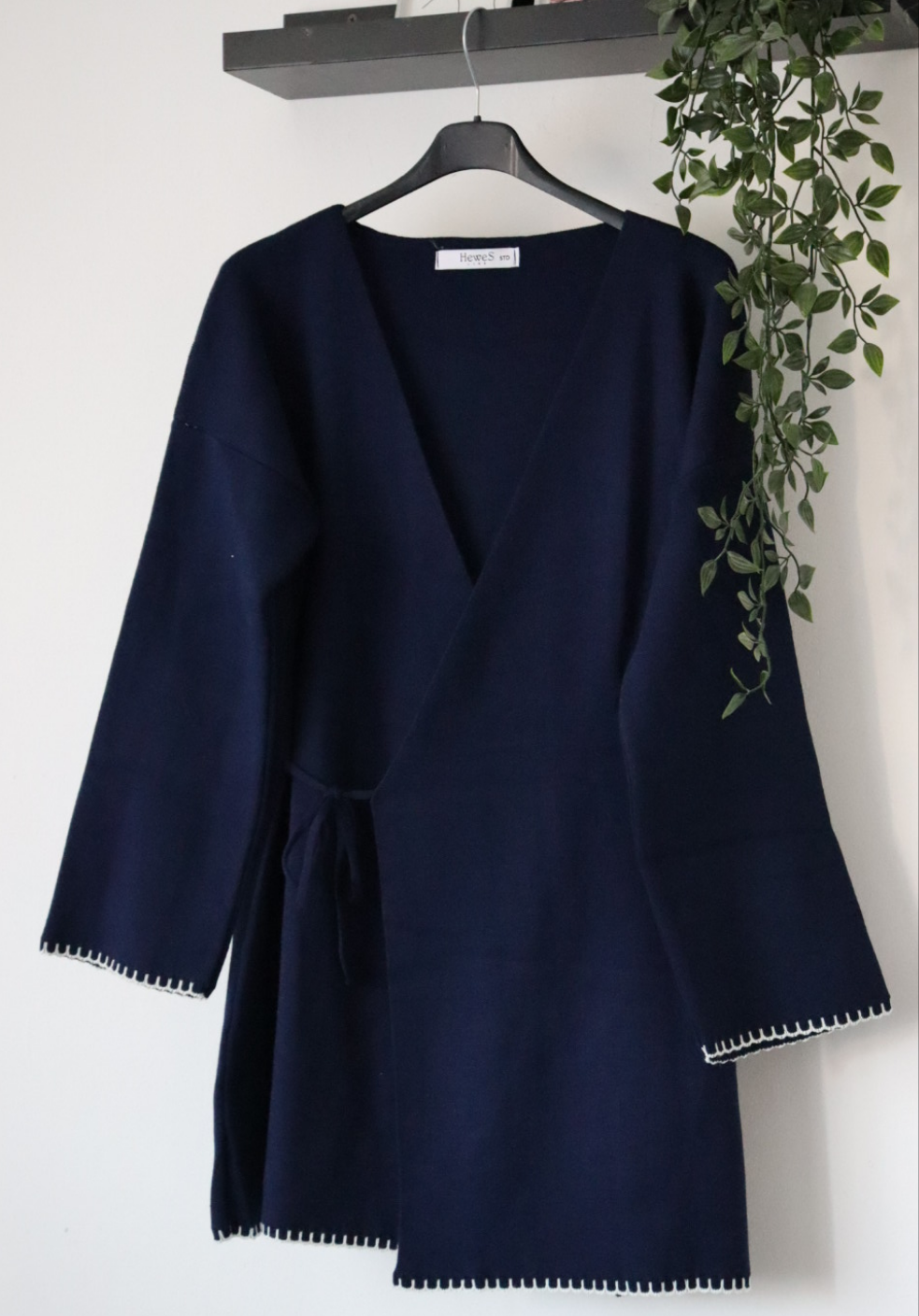 Damen Zweiteiler, Strick Oberteil/Hose Set mit Seitenbindung