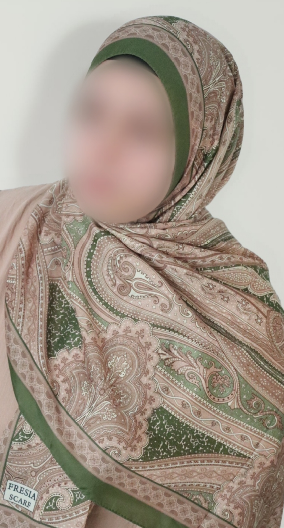 FRESIA-Scarf, Retro-Hijab Schal aus Seidenstoff/Baumwolle