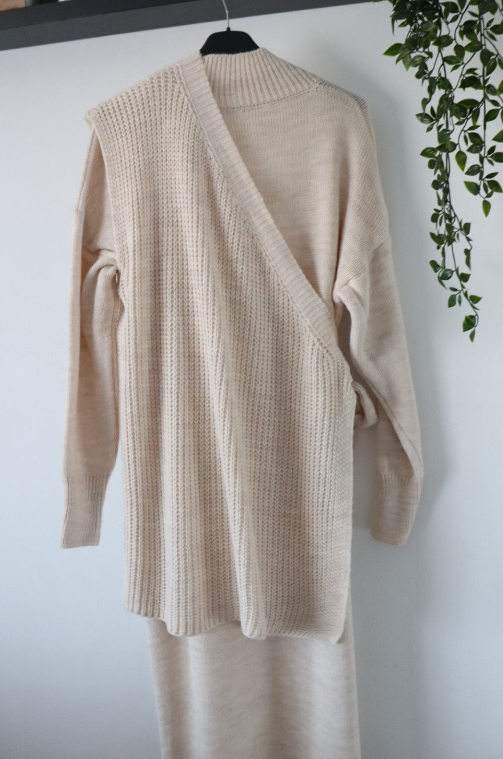 Damen Zweiteiler, Strickkleid mit Strickweste