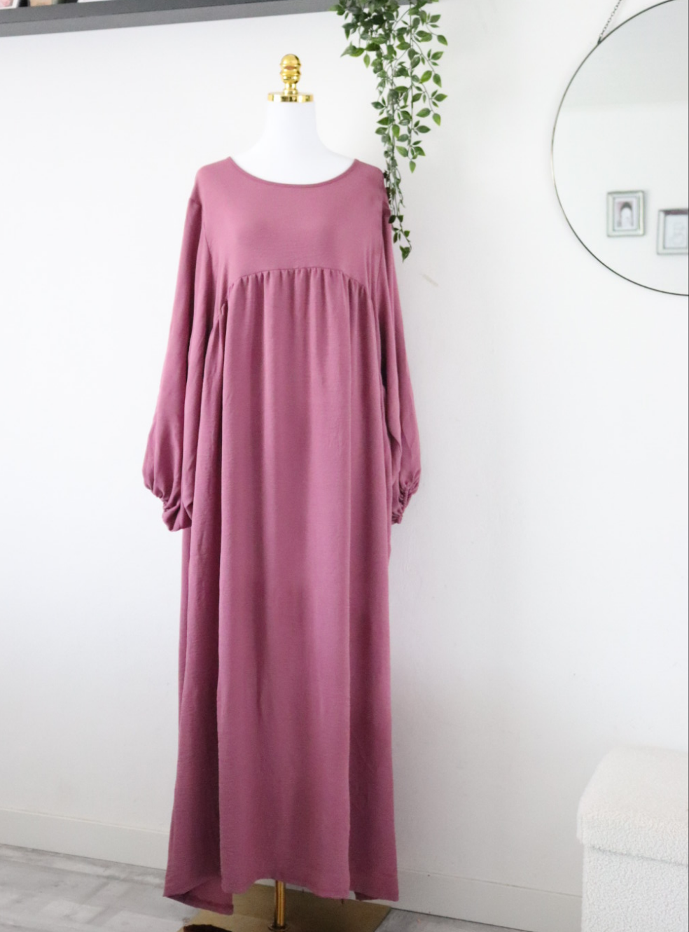 Women's abaya dress with balloon sleeves
