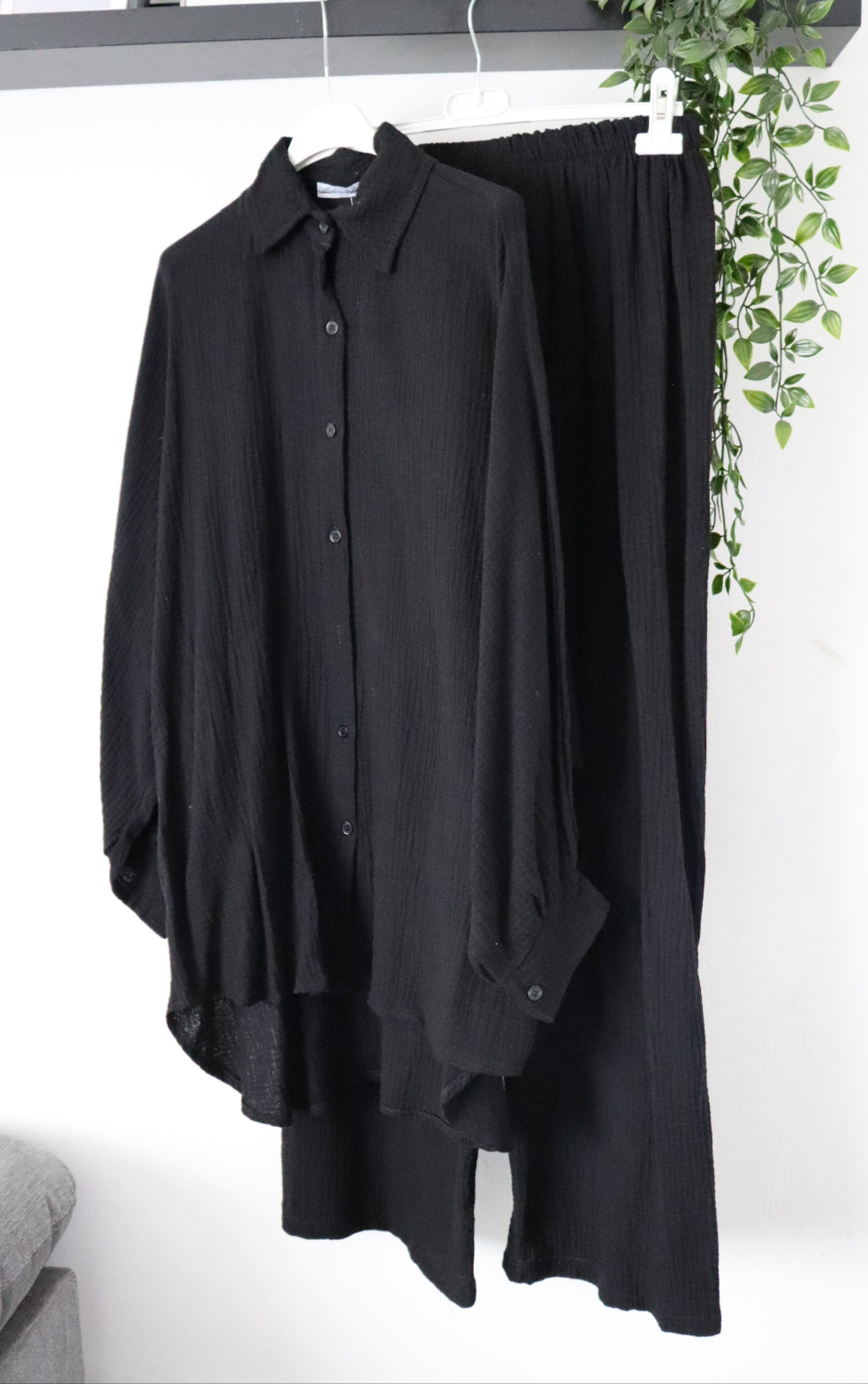 Zweiteiler Oberteil/Hose Set aus Musselin-Stoff